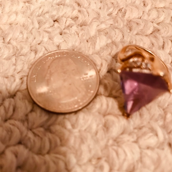 Amethyst fantasy ring 14k setting/ with Diamond accents - Picture 10 of 14